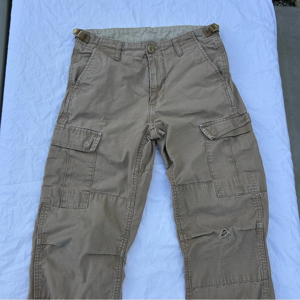 SOLD Carhartt Tan Cargo Army Aviation Pants, Size 28X32 Utility Streetwear Gorp - Picture 2 of 12